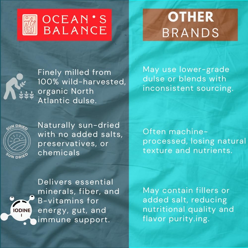 Ocean’s Balance Organic Dulse Flakes Maine Coast Seaweed Atlantic Ocean Sea …