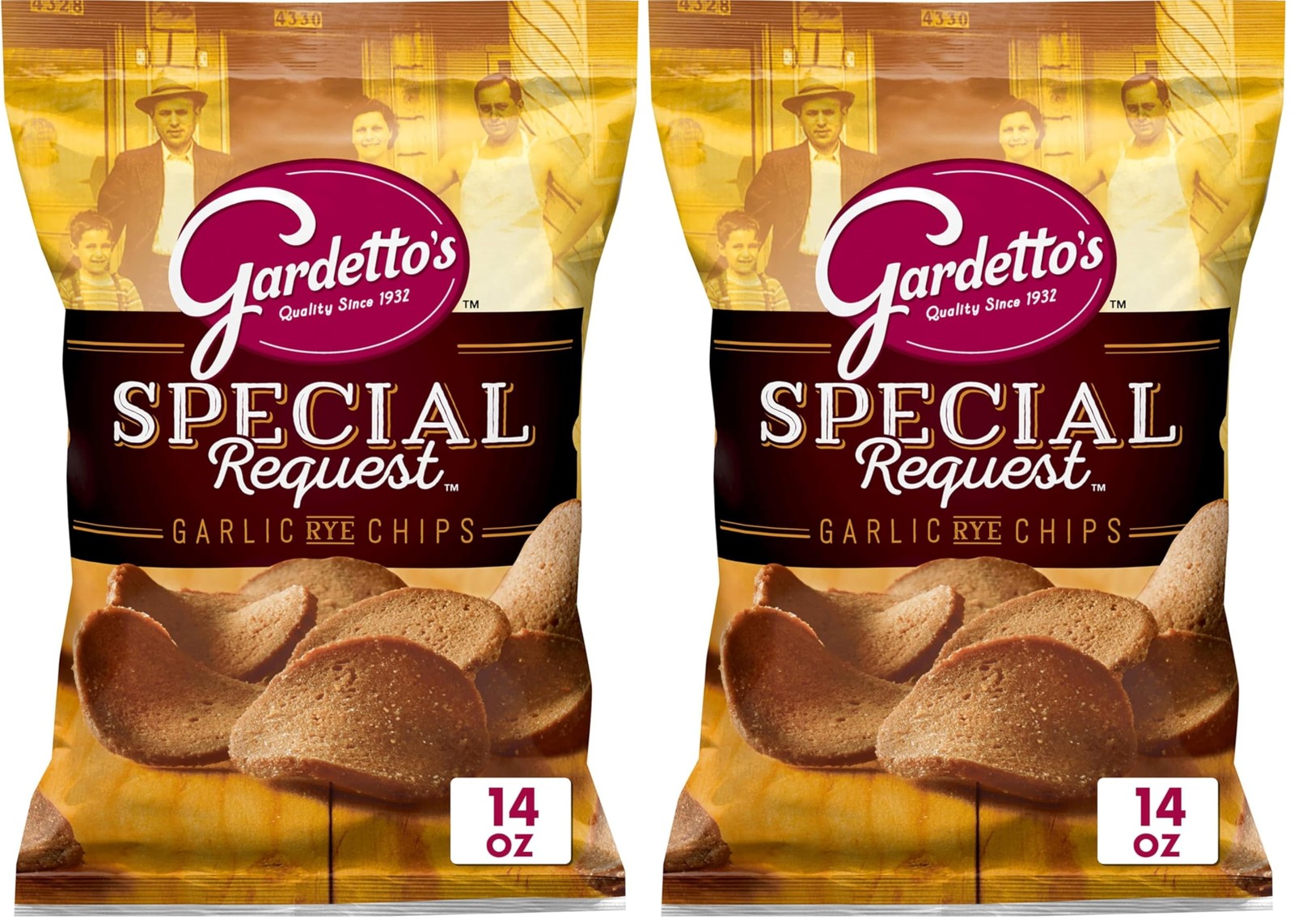Gardetto’s Special Request Garlic Rye Chips, Snack Bag, 14 Ounce (Pack of 2)