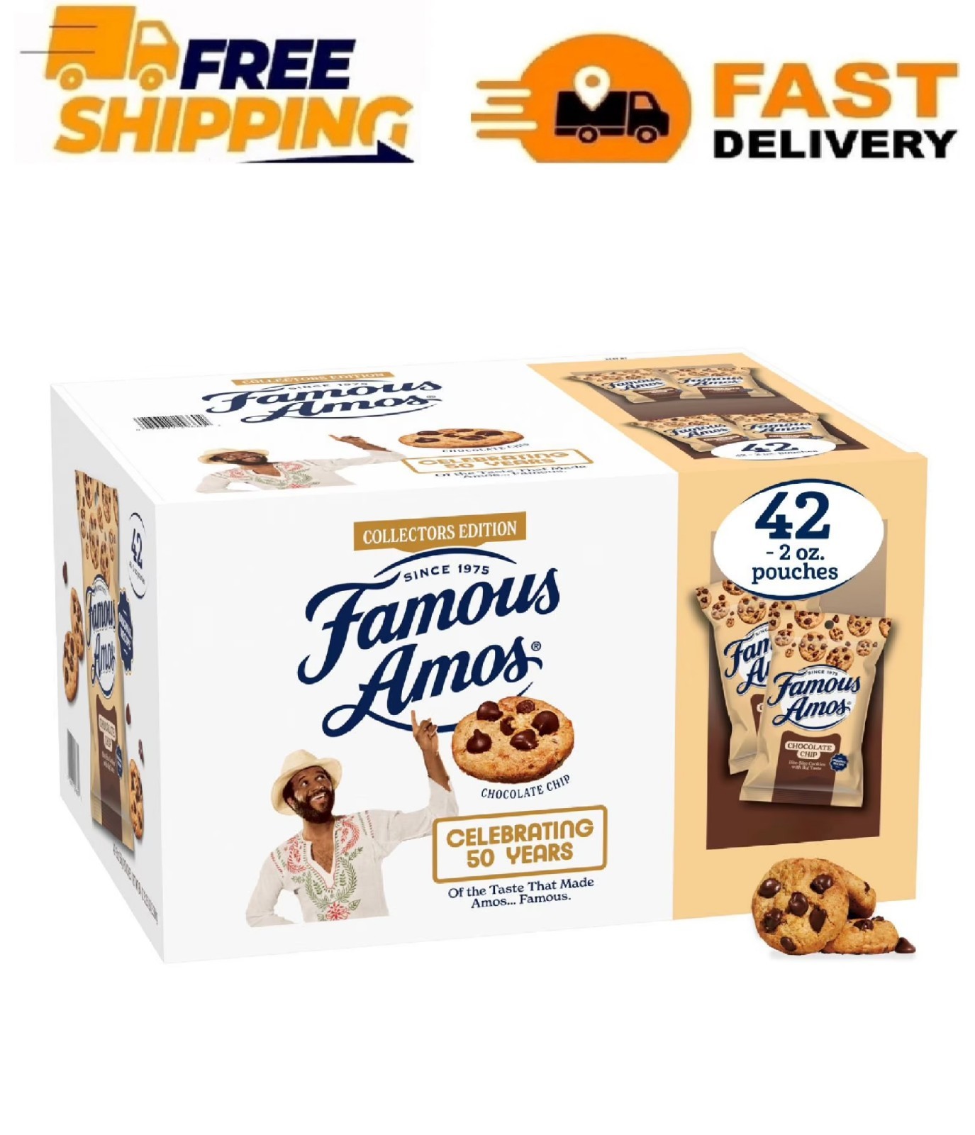 Famous Amos Chocolate Chip Cookies, 2 oz., 42 pk.