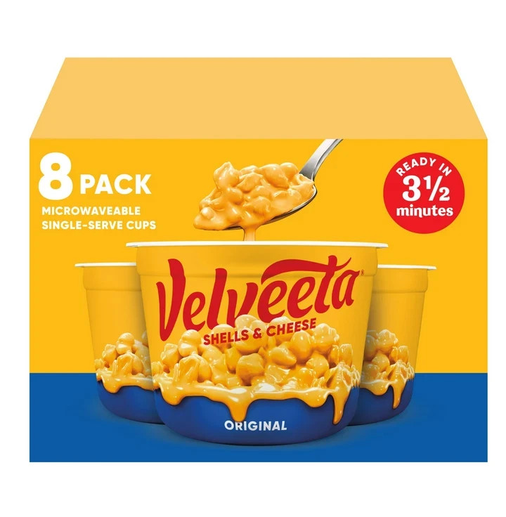 Velveeta Shells and Cheese Original Macaroni and Cheese Cups Easy Microwaveable