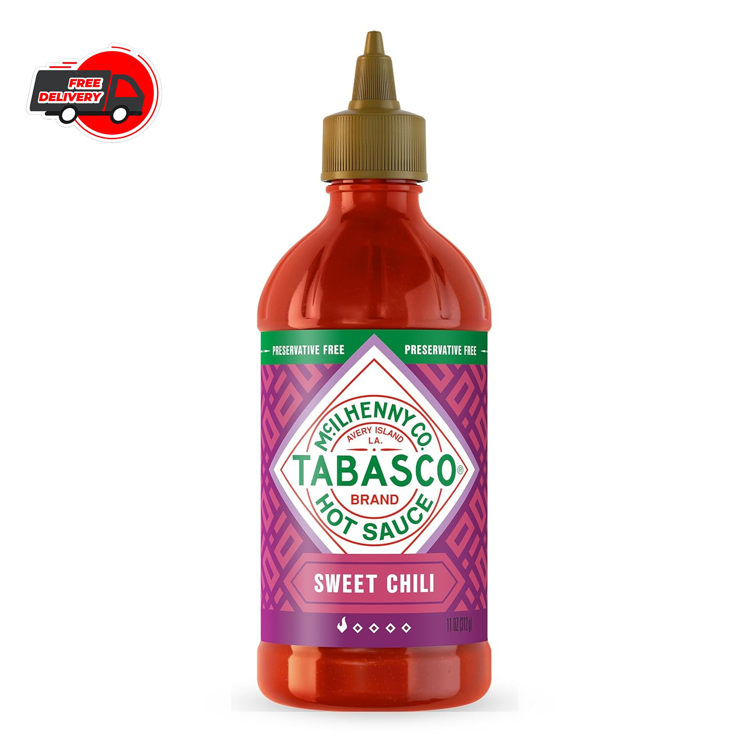 TABASCO® Sweet & Spicy Sauce – Mild Heat, Easy Squeeze Bottle, 11oz