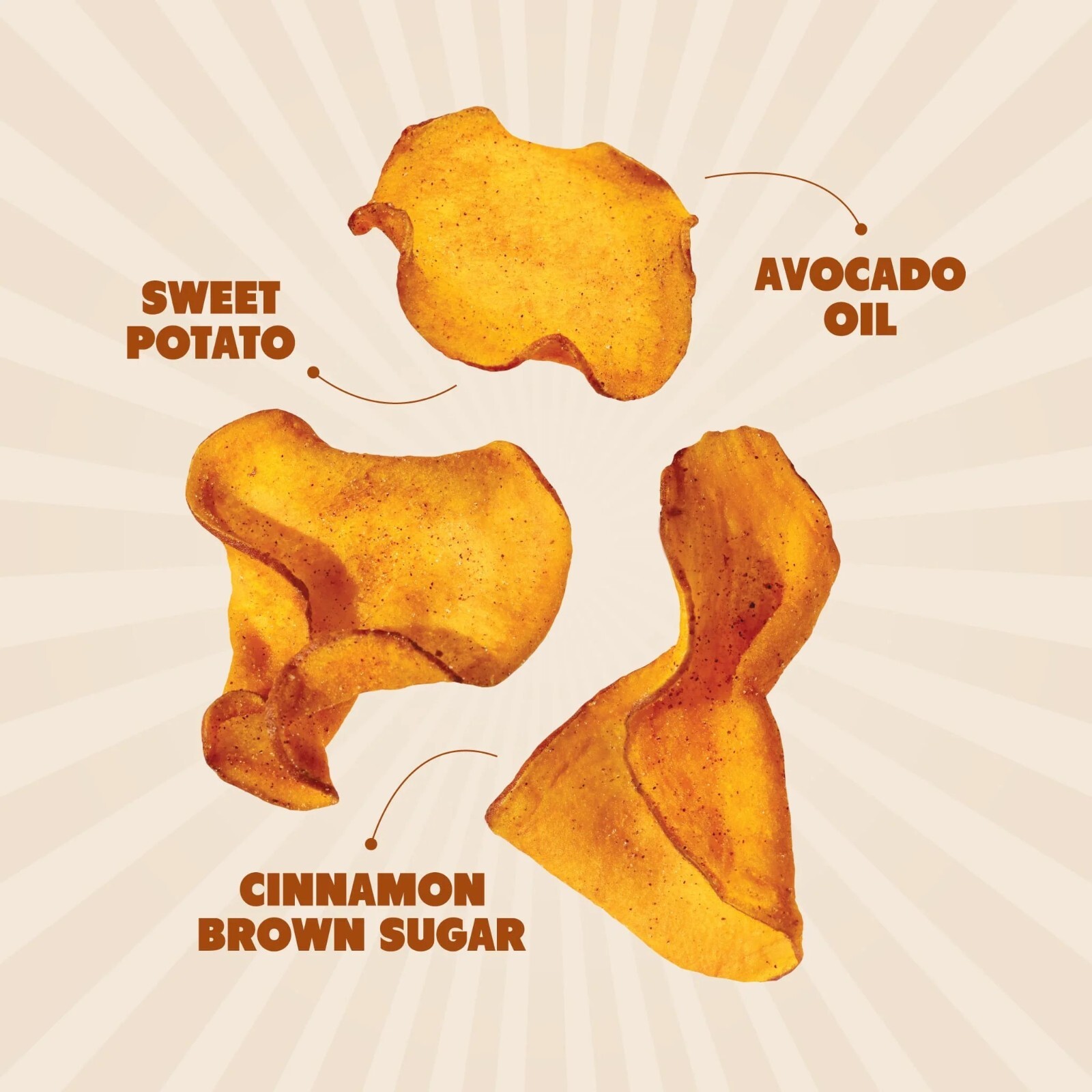 Jackson’s Sweet Potato Chips CINNAMON BROWN SUGAR Avocado Oil 5oz 2Bags DEC 2026