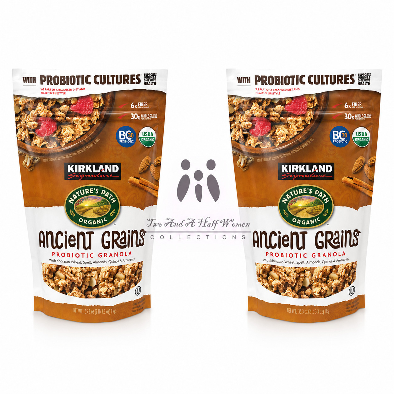 2 Packs- Kirkland Signature Organic Ancient Grain Granola 35.3 oz Each Pack
