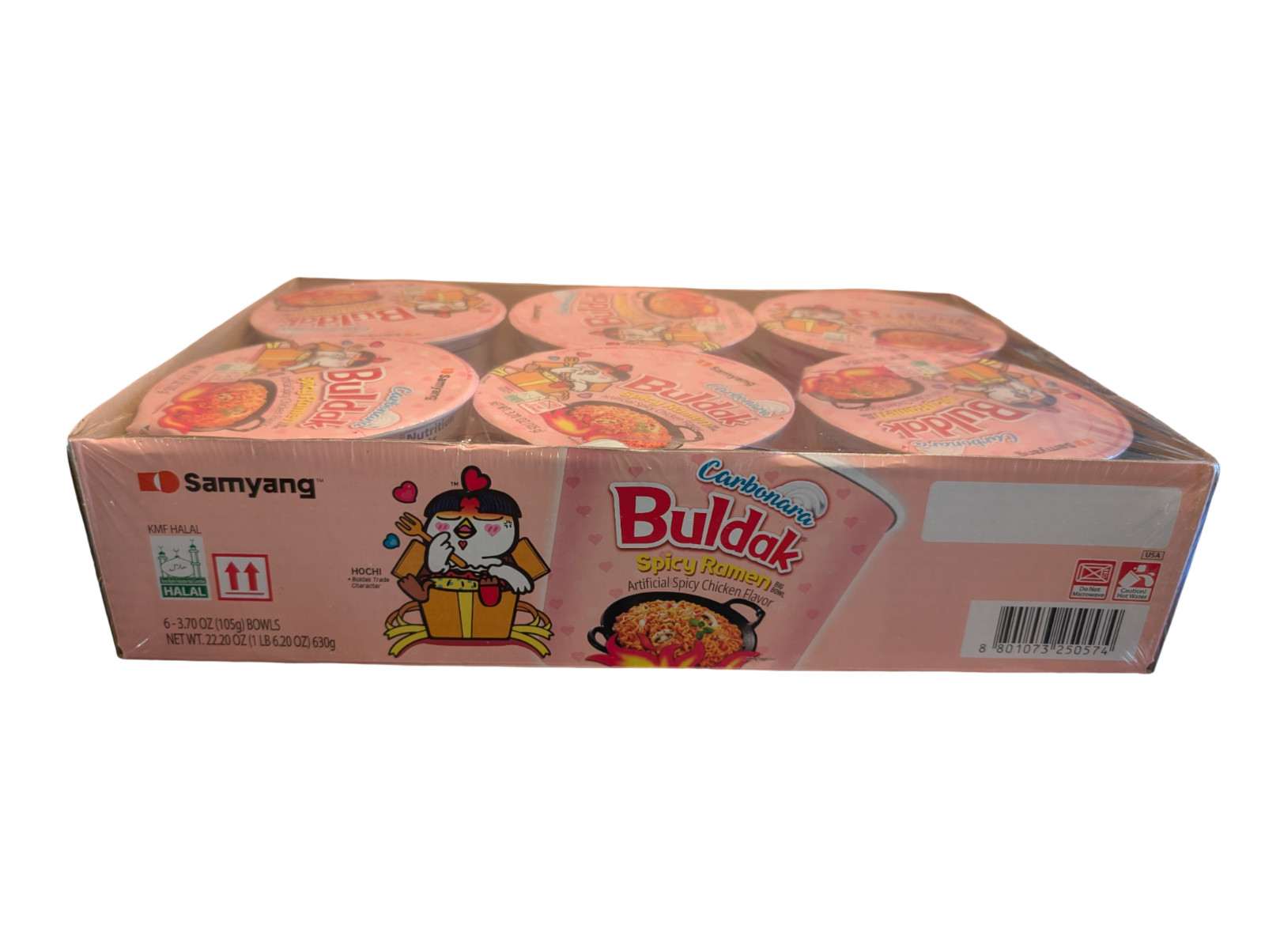 box of 6 Samyang Buldak Spicy Ramen Carbonara Spicy Chicken Halal certified 105g