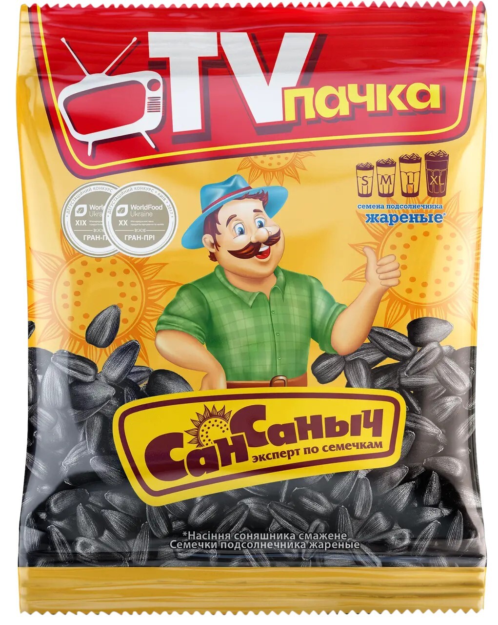 Ukrainian Pack of Snack Black Sunflower Seeds «San Sanych» Roasted Unsalted 170g