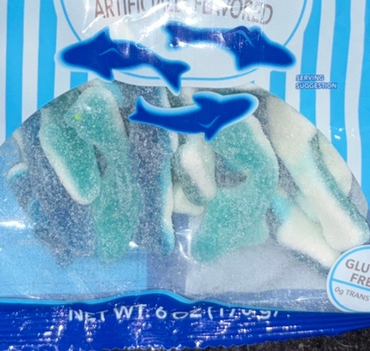 Greenbrier Blue/White Blue Raspberry Shark Gummies 6oz/170g-Brand New-SHIP N 24H