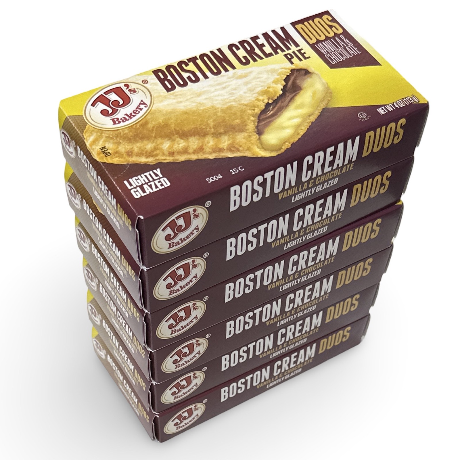 JJ’s Bakery Boston Cream Glazed Snack Pies 4oz, Pack of 6