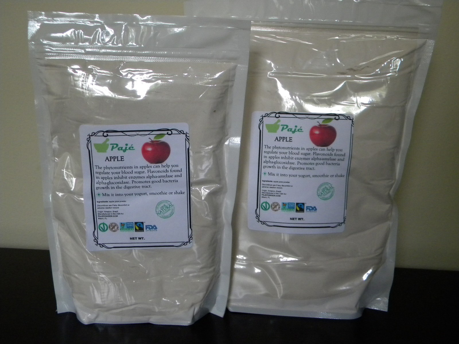 APPLE powder 8oz – 1/2 lb , natural, gluten free, non-GMO PAJE