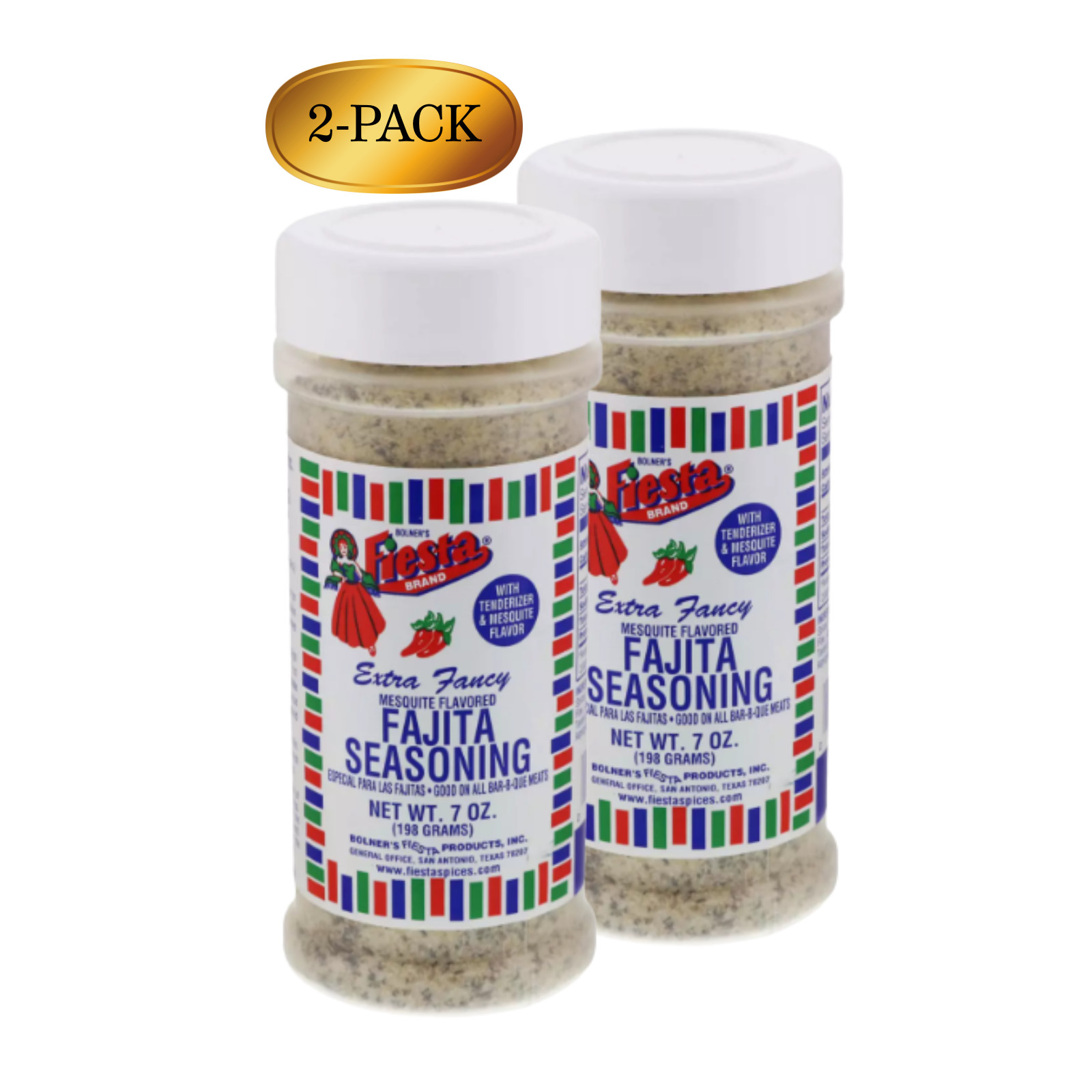 Fiesta Mesquite Fajita Seasoning 7 oz (2-Pack) | Smoky Texas BBQ Blend