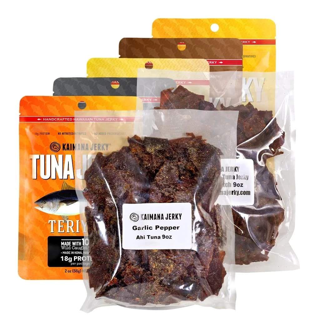 Kaimana Ahi Tuna Jerky 7 Pack Wild Caught Premium Protein Omega-3 Hawaii