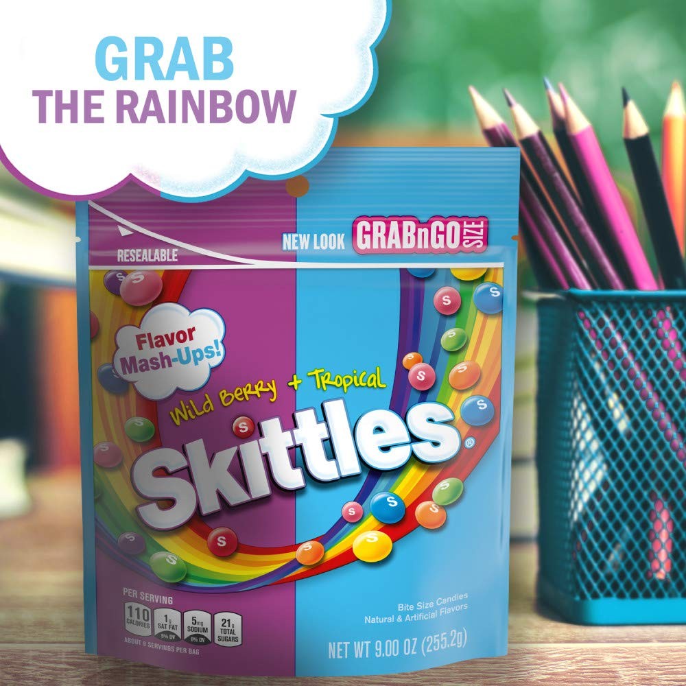 SKITTLES Mash-Ups Wild Berry and Tropical 9 Ounce (Pack of 1), S-PL-7853