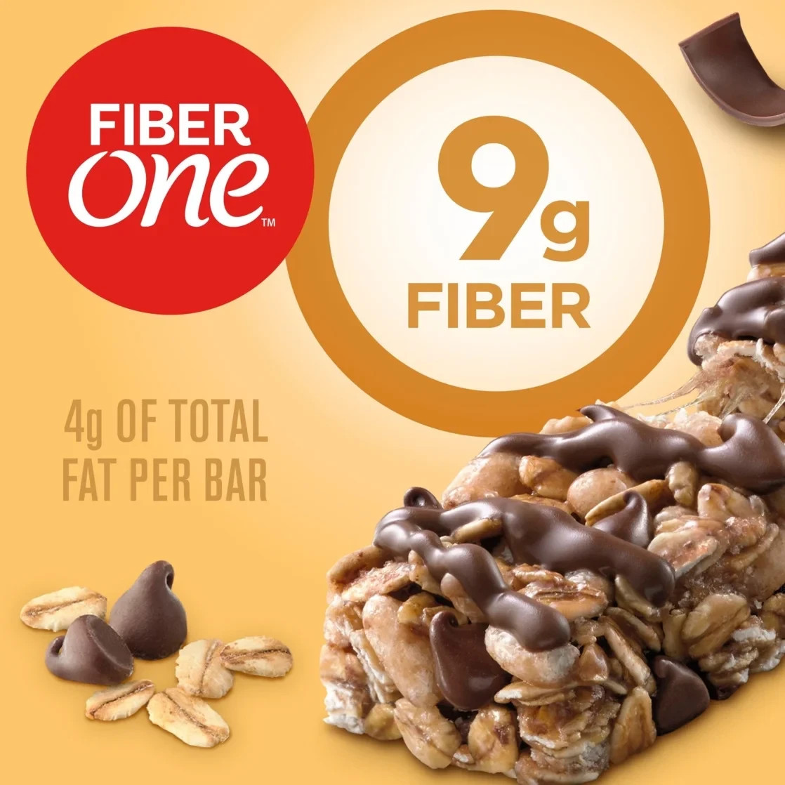 Fiber One Chewy Bars, Oats & Chocolate, Fiber Snacks, Mega Pack, 15 ct