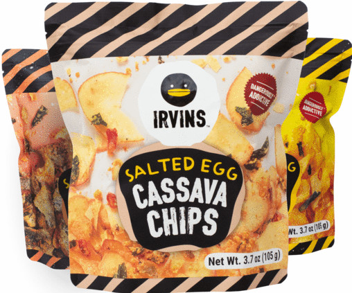IRVINS Salted Egg Cassava Chips Chef Crafted Salted Chips Full Box 24 Pcs 105g