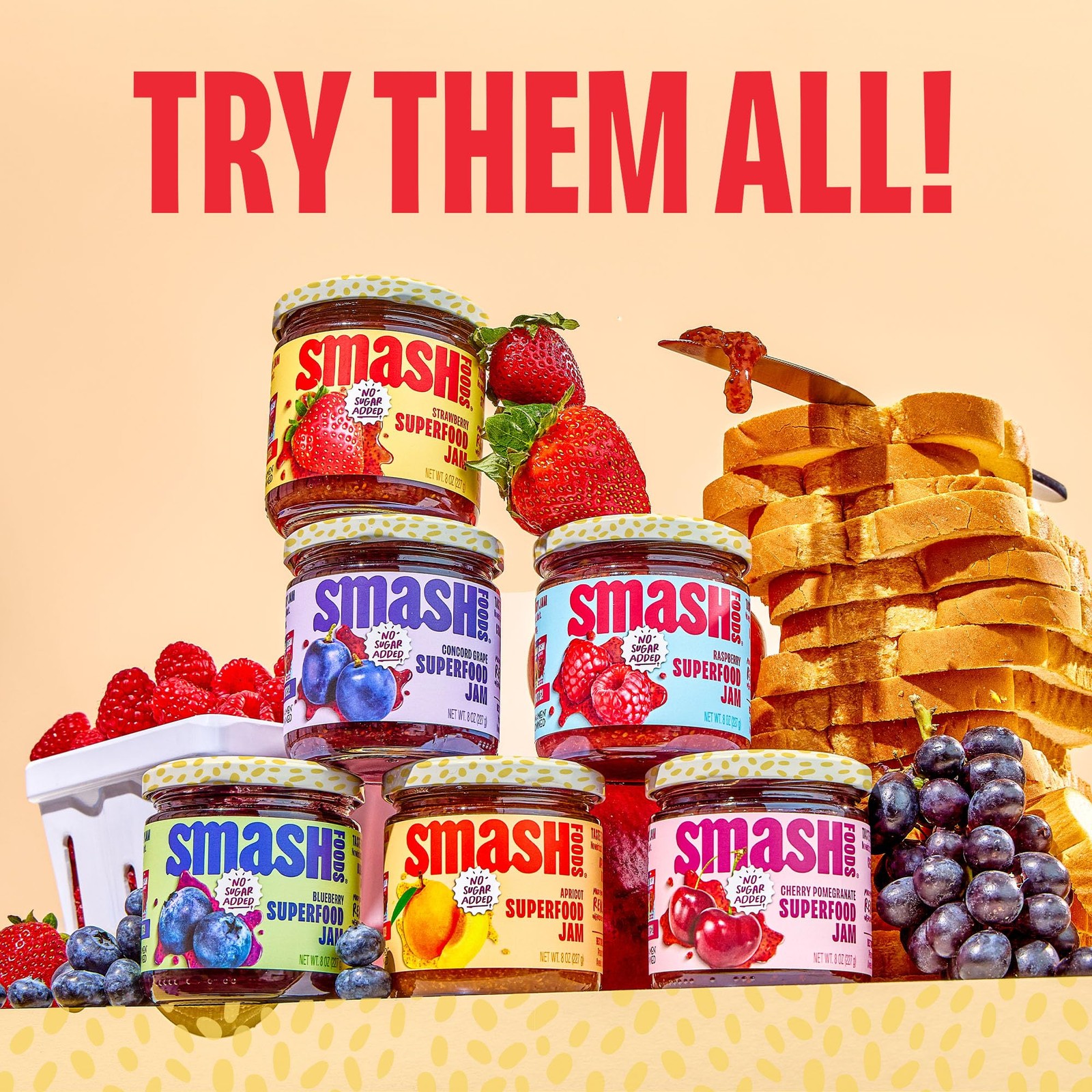 Jam Variety 3-Pack No Sugar Added Strawberry Raspberry Blueberry Keto Friendly