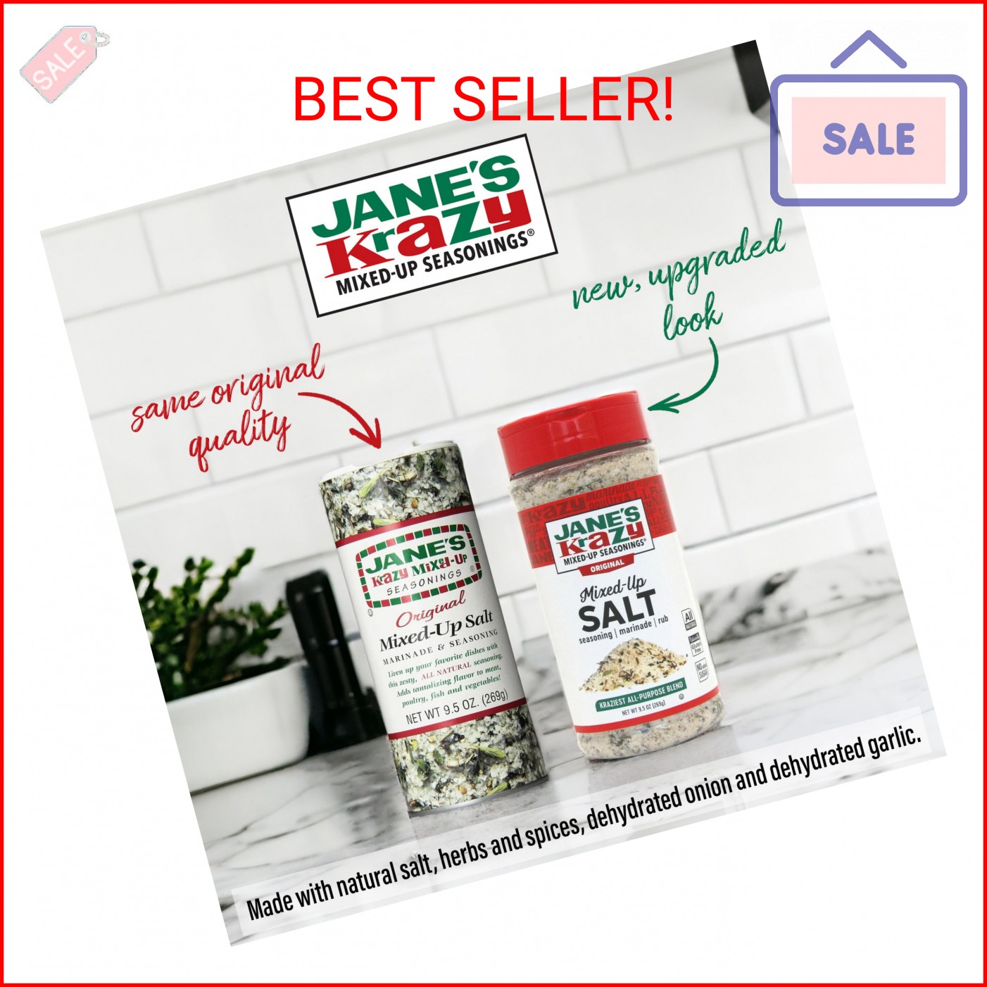 Jane’s Krazy Mixed-Up Original Salt Blend, 9.5 Ounce (Pack of 2)