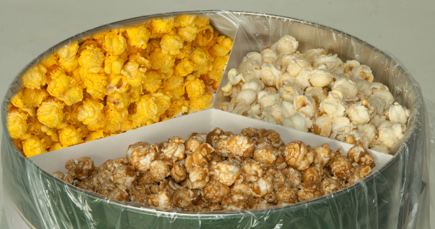 Gourmet Popcorn Gift Tin – Caramel Coated, Buttery Flavor & Yellow Cheddar