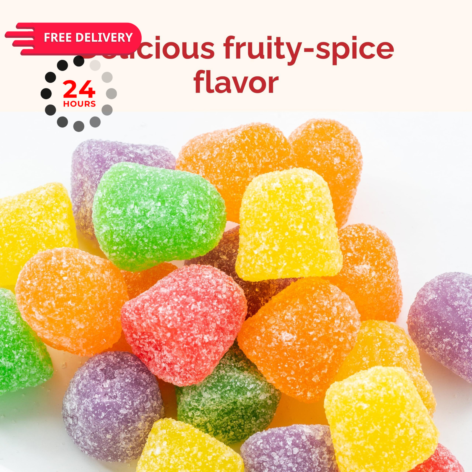 Assorted Spice Drops Traditional Gummy Candy, 1 Lb 1 Pound (Pack of 1)