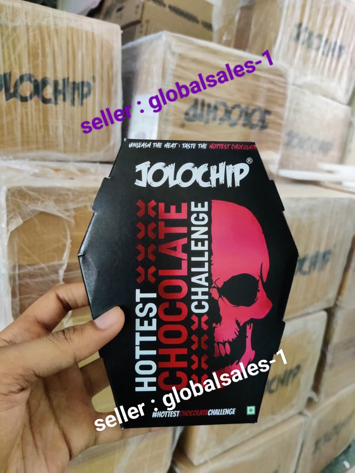 JOLO HOT CHOCOLATE/ HOT CHIP / ONE CHIP / SPICY SNACK, XTREME HOT, 10 GM, 40 PCS