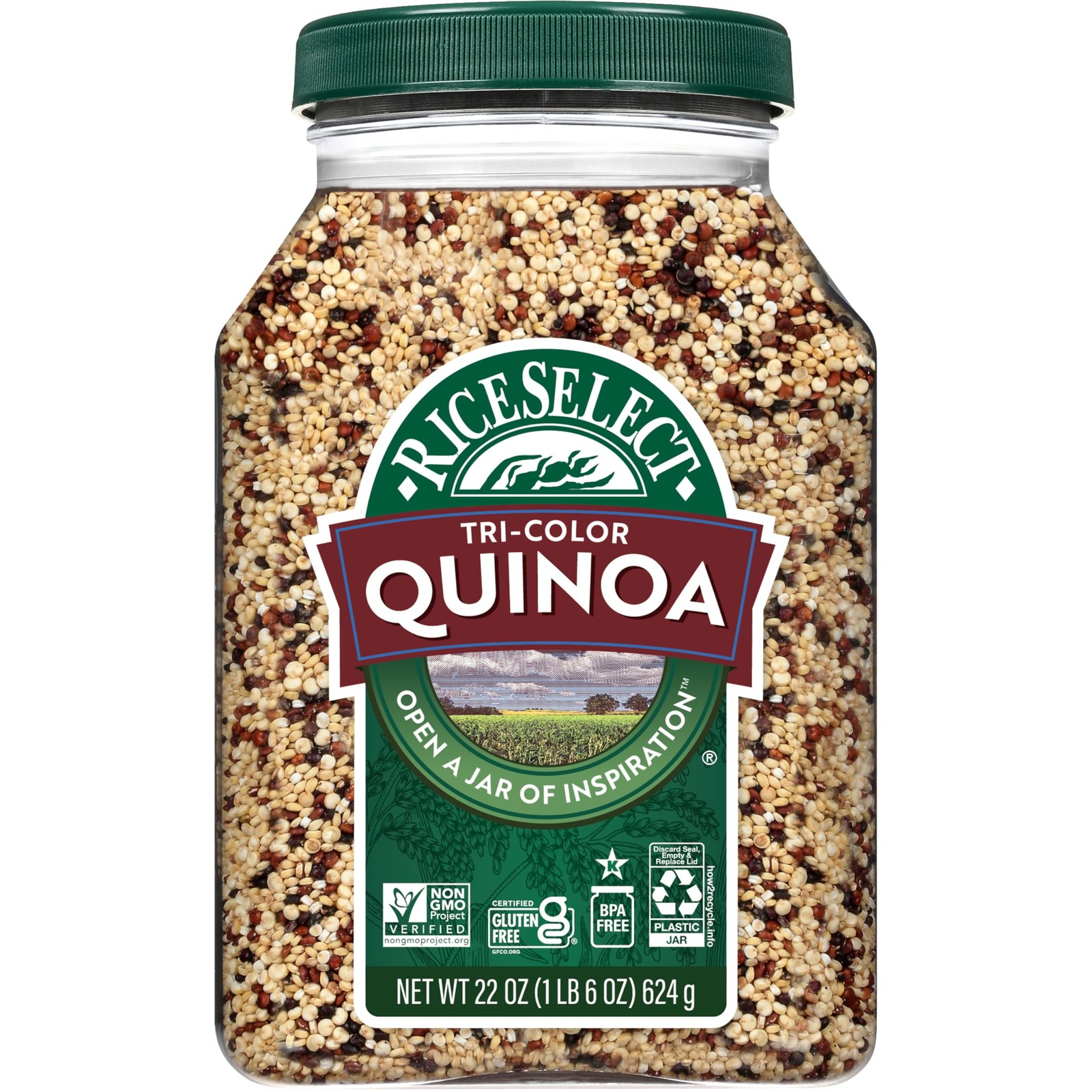 RiceSelect Tri-Color Quinoa, Blend of White, Red and 22 Ounce (Pack 1)
