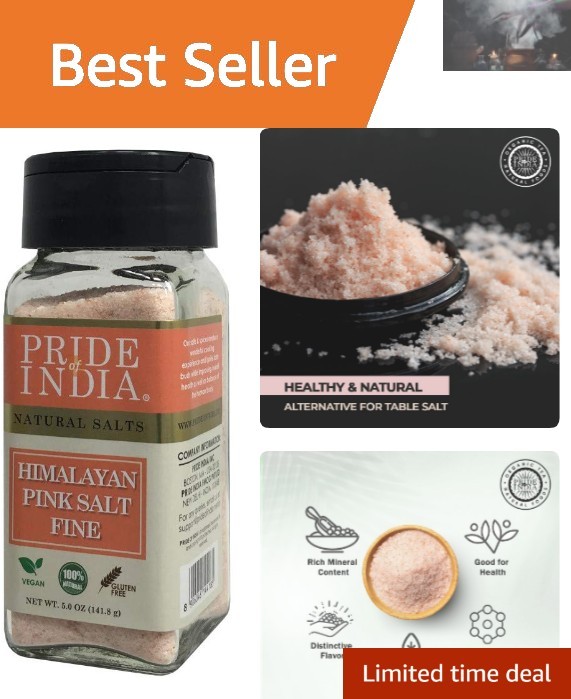 Fine Grind Himalayan Pink Salt with Dual Sifter, 5 oz – & Organic