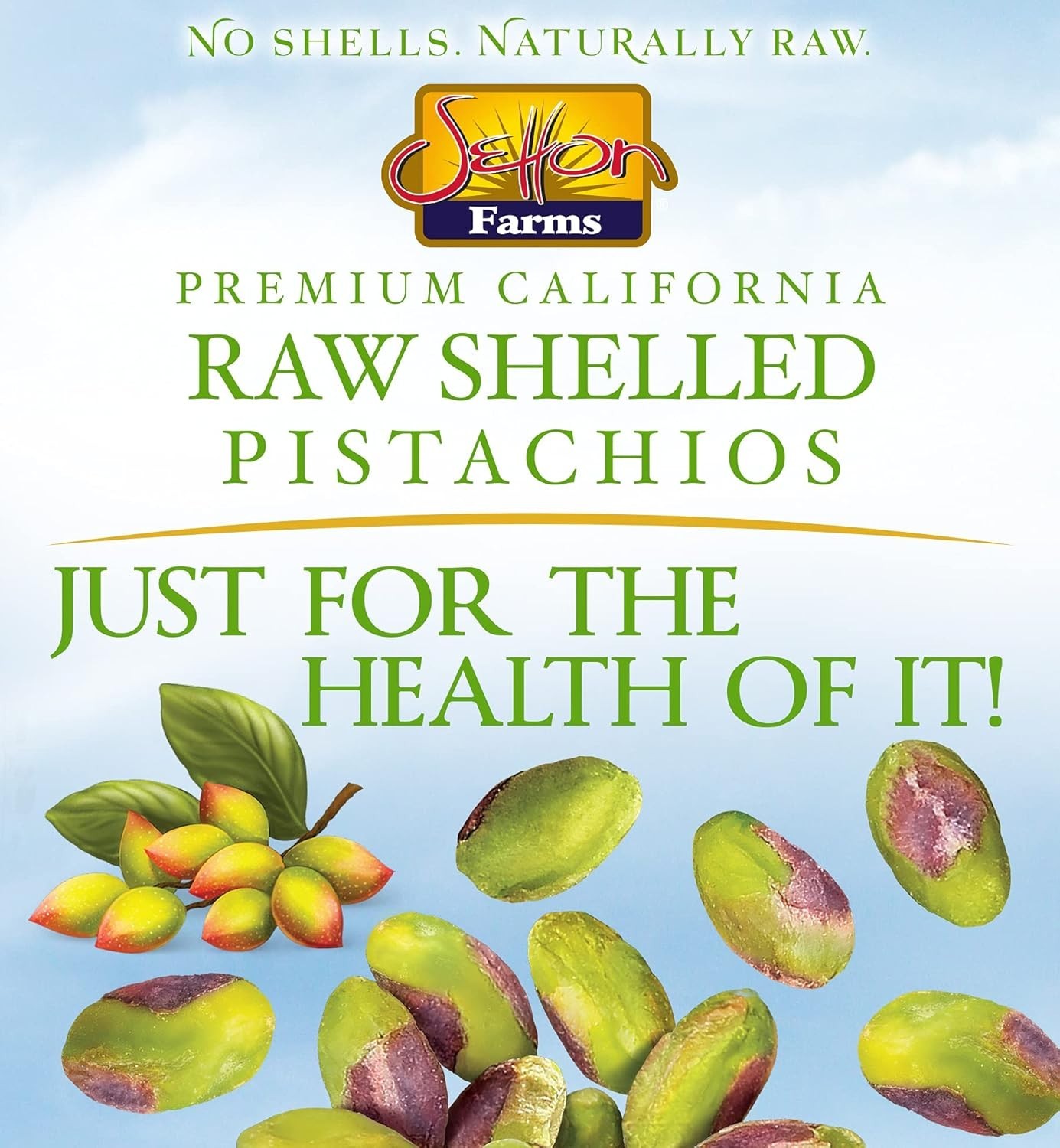 Naturally Raw Shelled Pistachios 20 oz Value Bag, No Shell Pistachios, Non-GM…