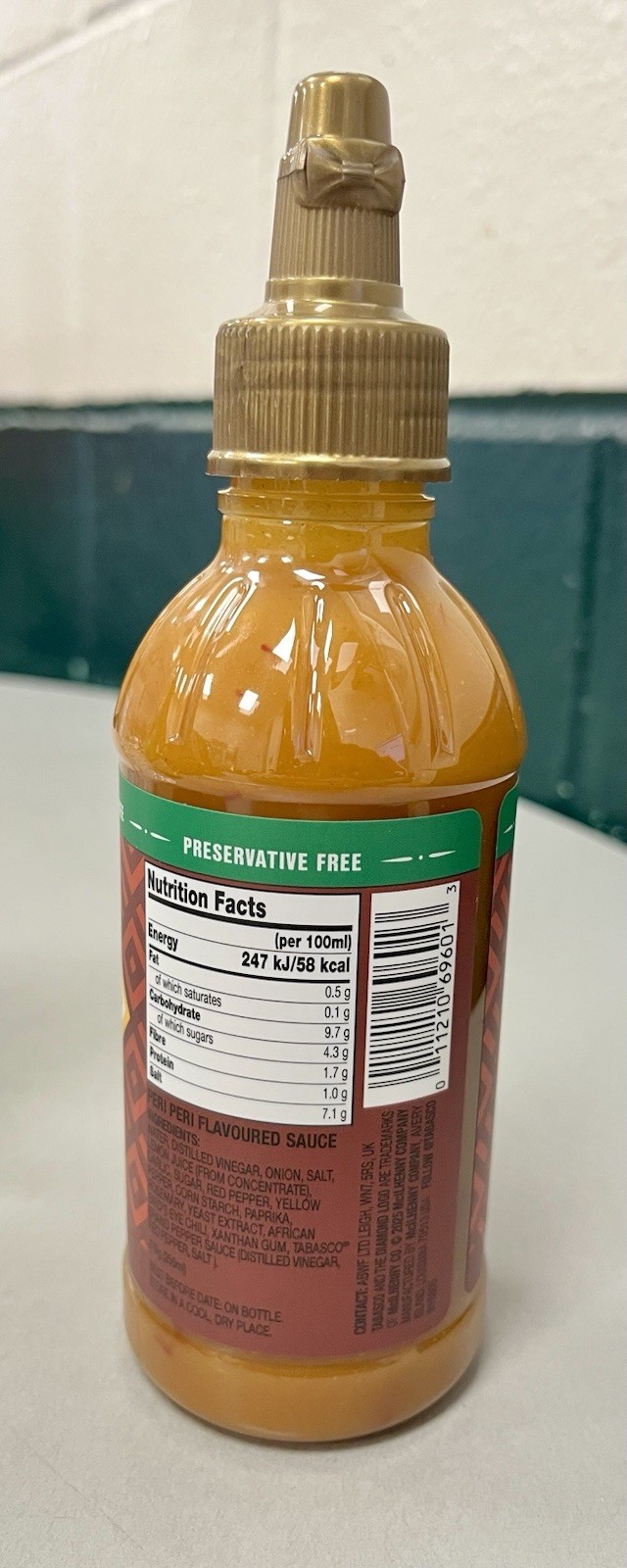 TABASCO® Peri Peri Hot Sauce (256ml) Pepper Condiment British / UK import only.