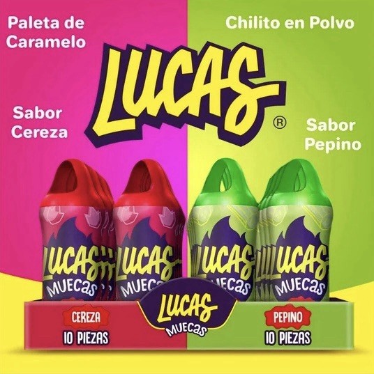 LUCAS MUECAS 🇲🇽 PALETAS con chile en polvo cereza y pepino (20 piezas)