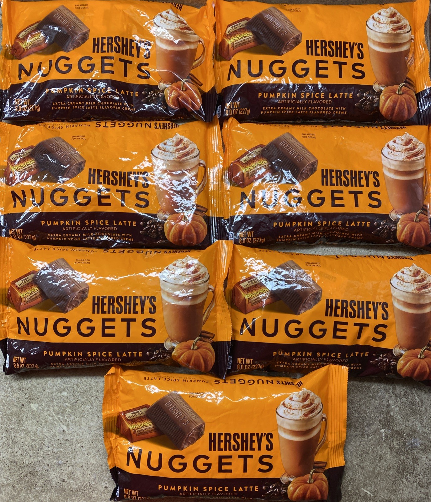 7 BAGS Hershey’s Nuggets Pumpkin Spice Latte Flavor 8oz Candy