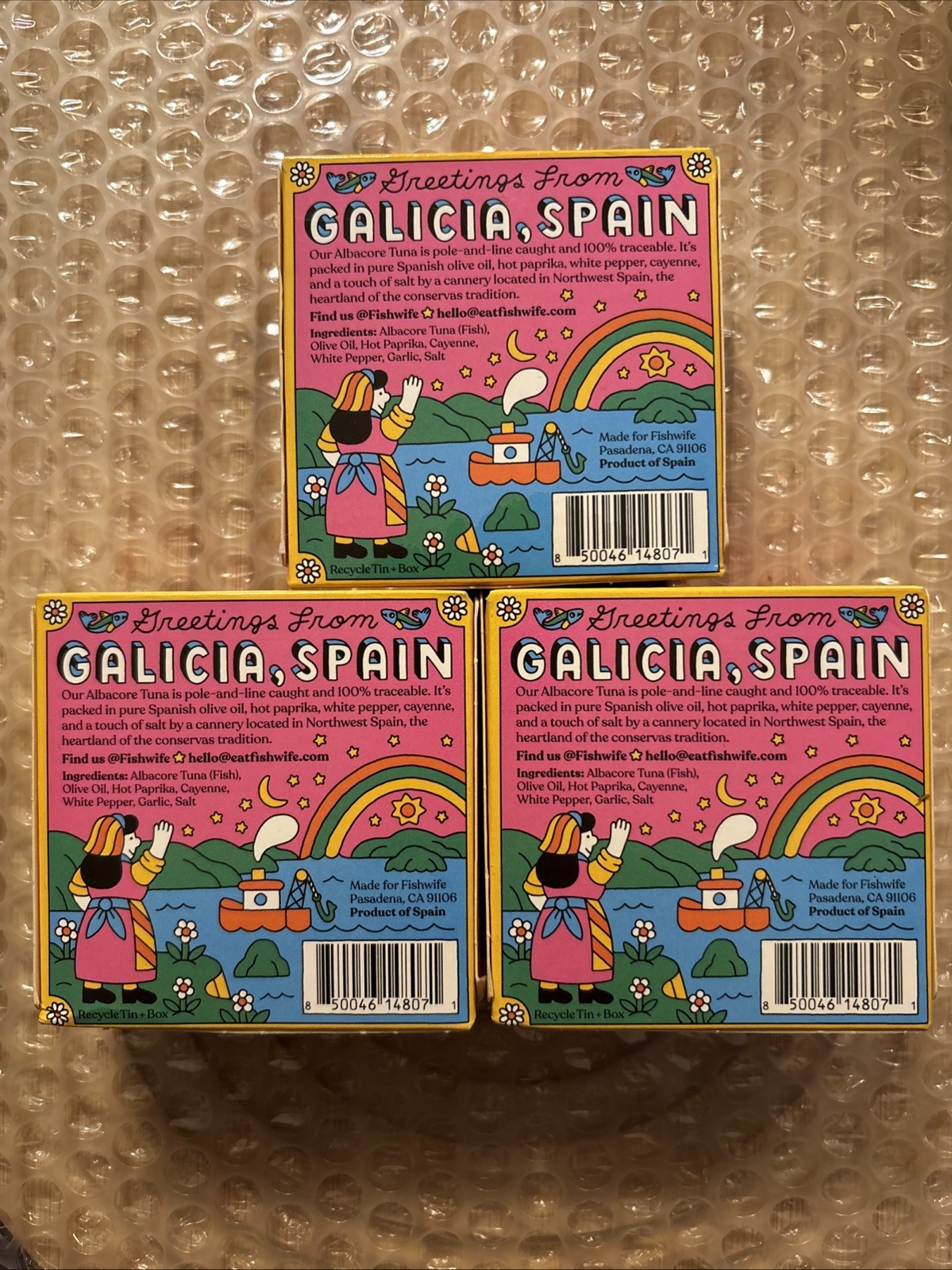🐟 FishWife 🐟 Albacore Tuna In Spicy Olive Oil Tinned Fish 3 Pack 2031