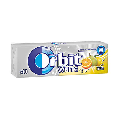 10 x WRIGLEY’S ORBIT WHITE FRUIT Flavor Sugarfree Chewing Gum 14g 0.49oz