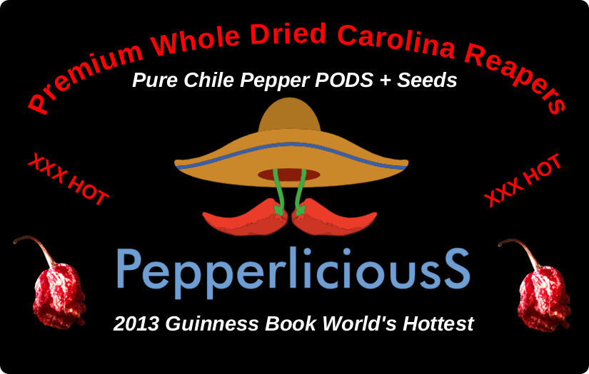 60 DRIED CAROLINA REAPER PEPPER Pods – WORLDS HOTTEST Pepper – Super Hot Quality