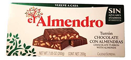 El Almendro Turron Chocolate con Almendras Sugar-free, 7 ounces