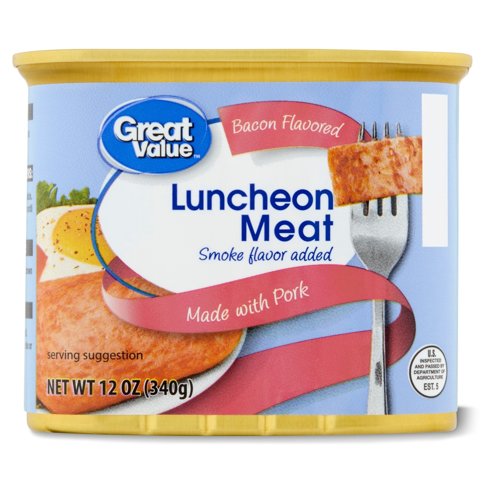 (3 pack) Great Value Bacon Luncheon Meat, High Protein, 12 oz Aluminum Can