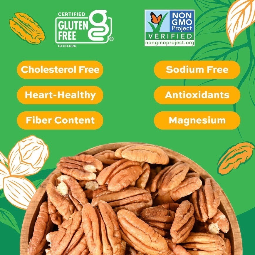 2 Pack Member’s Mark Natural Pecan Halves 2 lb Each Bulk Nuts