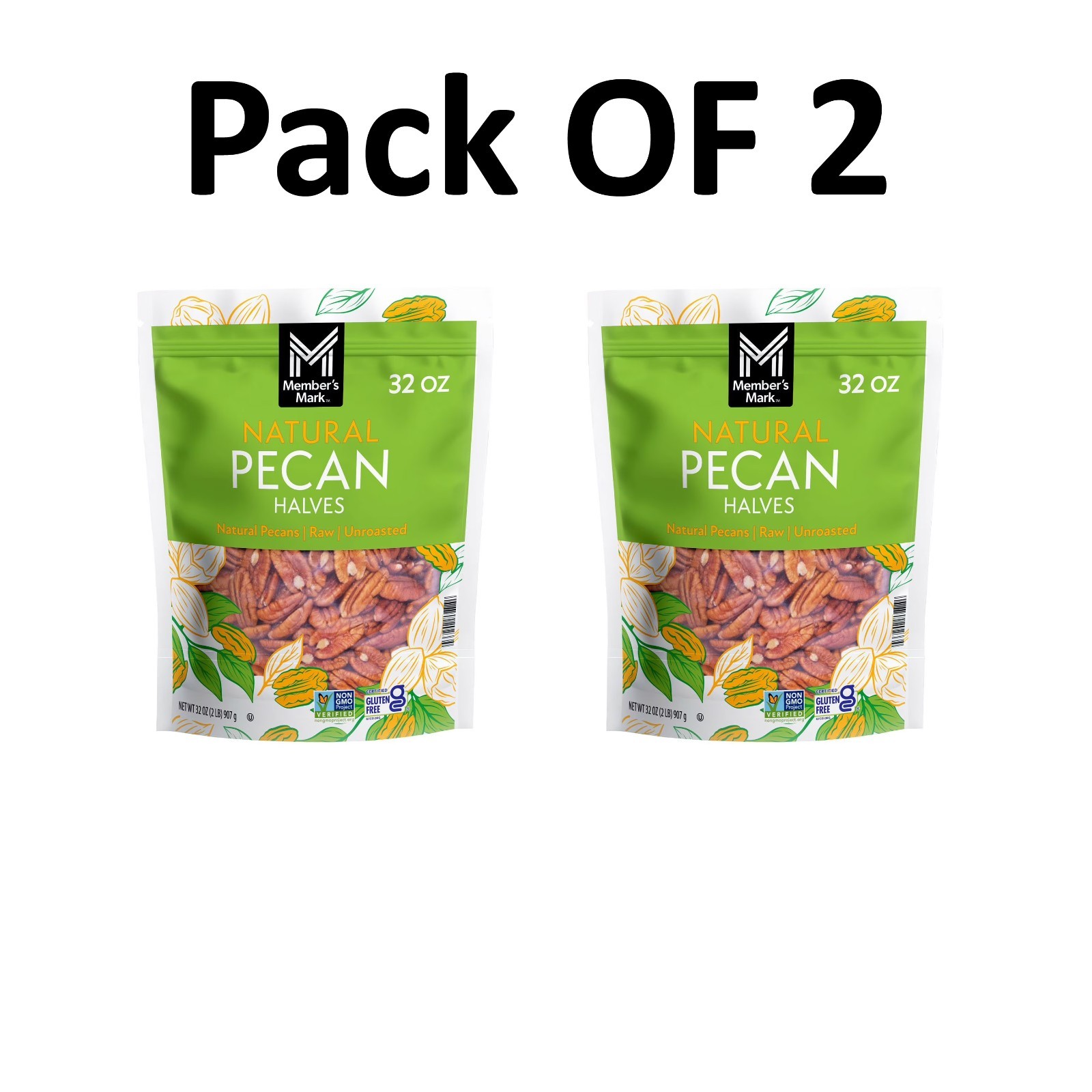 2 pack – Member’s Mark Natural Pecan Halves (2 lbs.) – free shipping