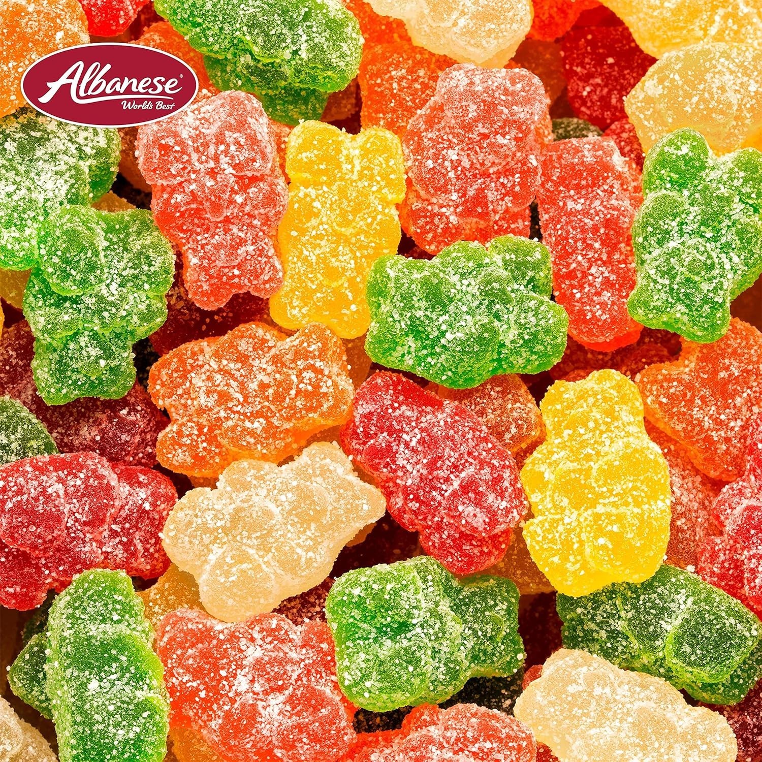Assorted Sour Fruit Gummi Bears (Albanese) – 4.5 = lb bulk- by nuts n more
