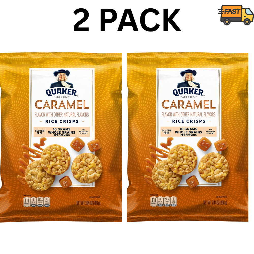 Quaker Caramel Flavored Rice Crisps 7.04 oz Bags Pack of 2