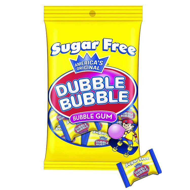 Dubble Bubble Sugar-Free Bubble Gum Bulk Nostalgia Gum 3.25-Ounce (Pack of 12)