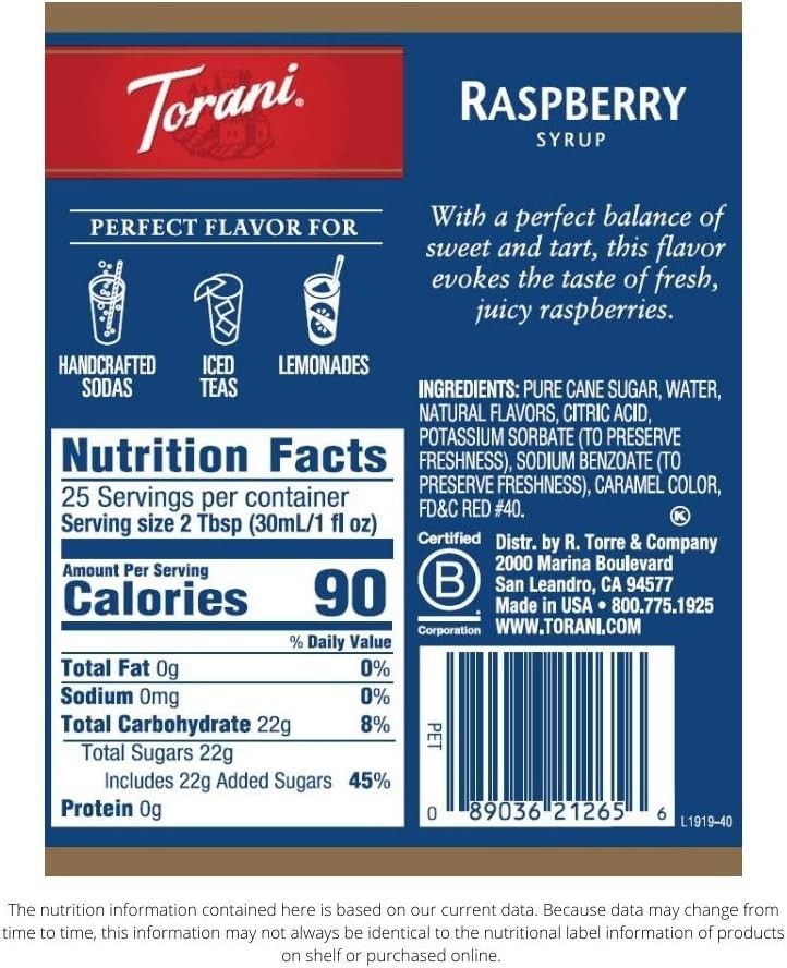 Syrup, Raspberry, 25.4 Ounces (Pack of 4)