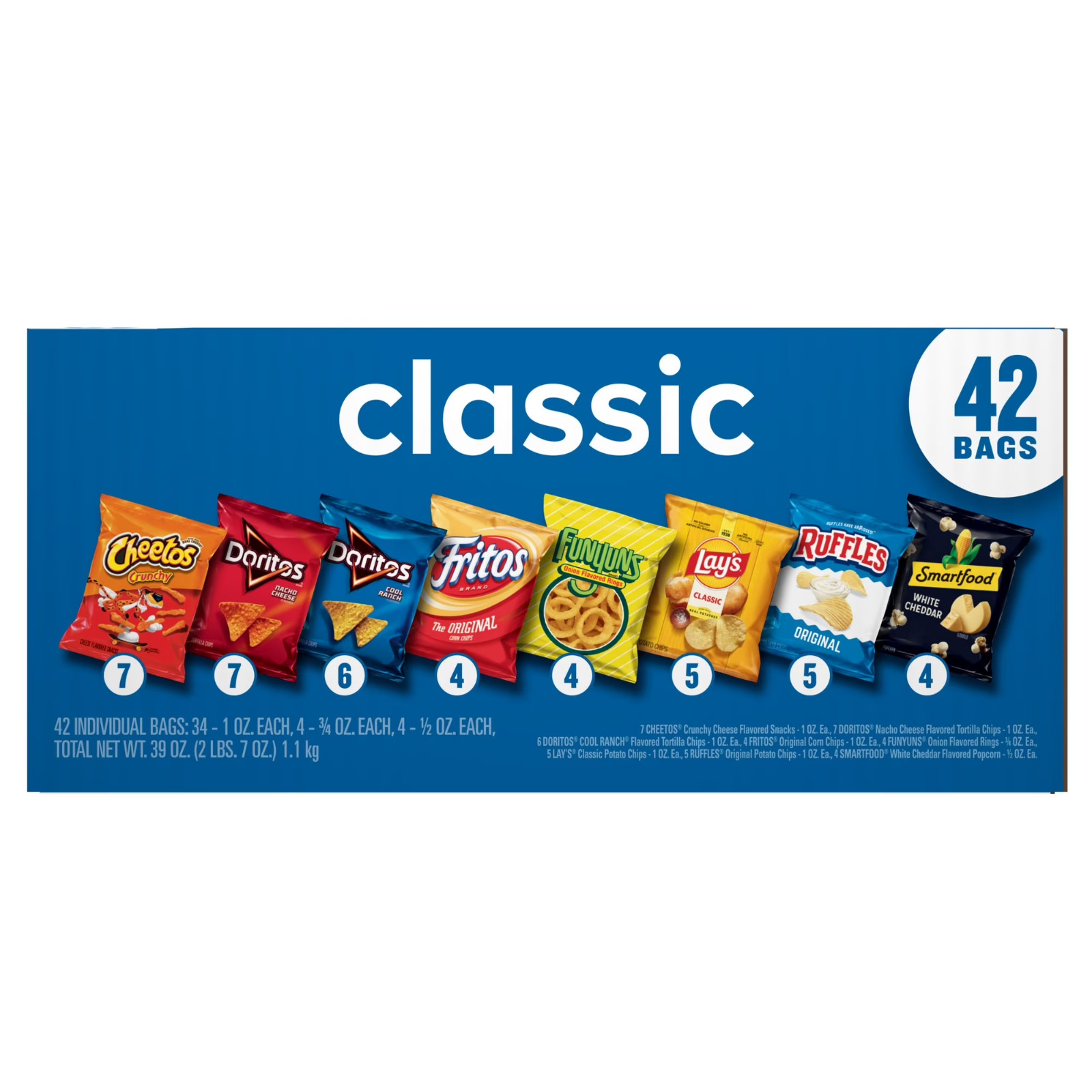 Frito-Lay Classic Mix Chips Variety Pack 42 Ct 2-Pack Fast Ship USA