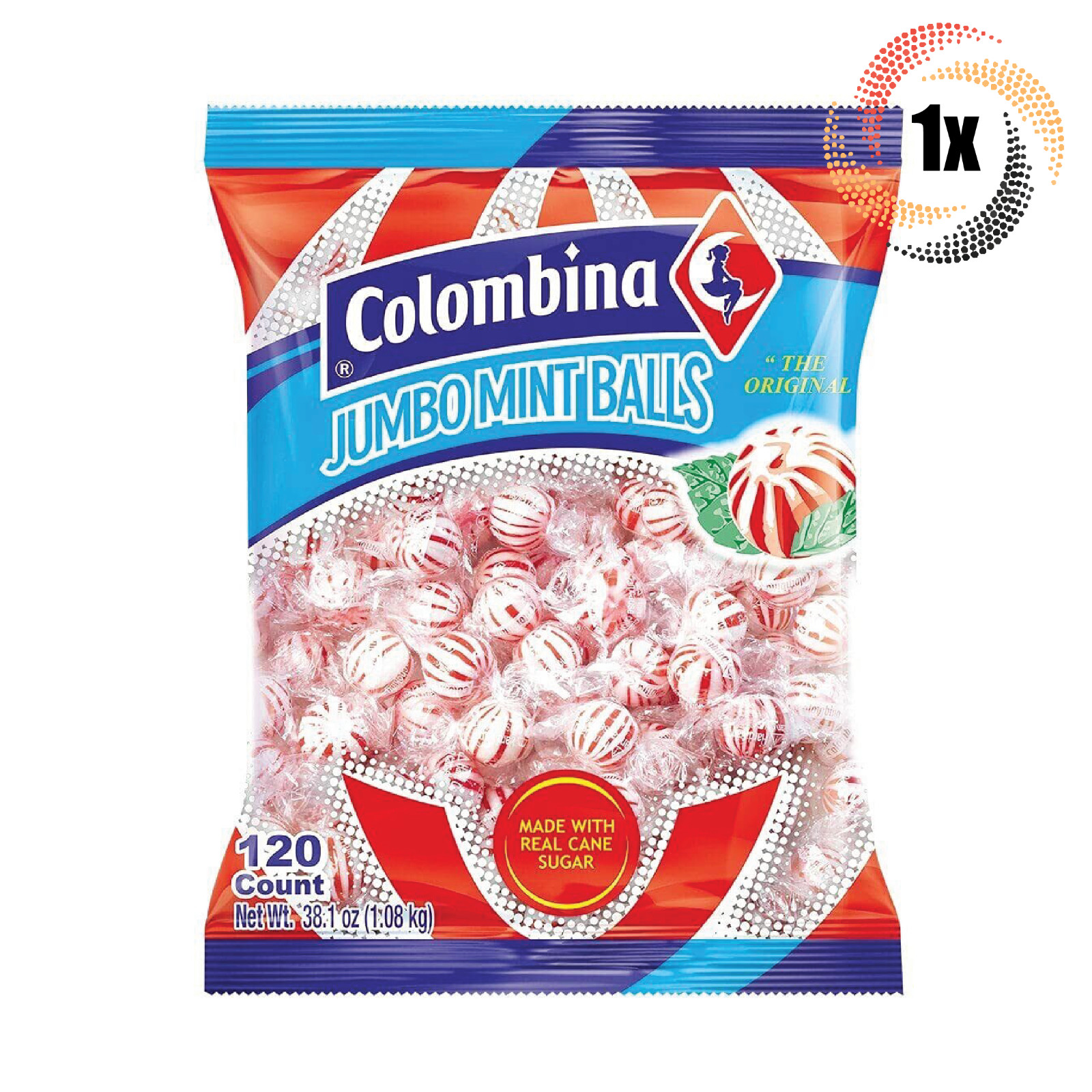 1x Bag Colombina Jumbo Original Ball Mints | 120 Balls Per Bag | Fast Shipping