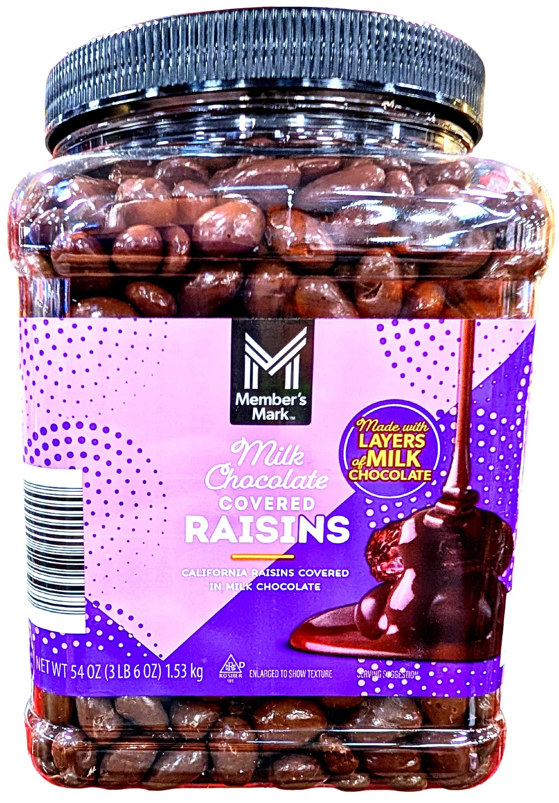 Member’s Mark Milk Chocolate Raisins 54 Oz EXP 04/2026