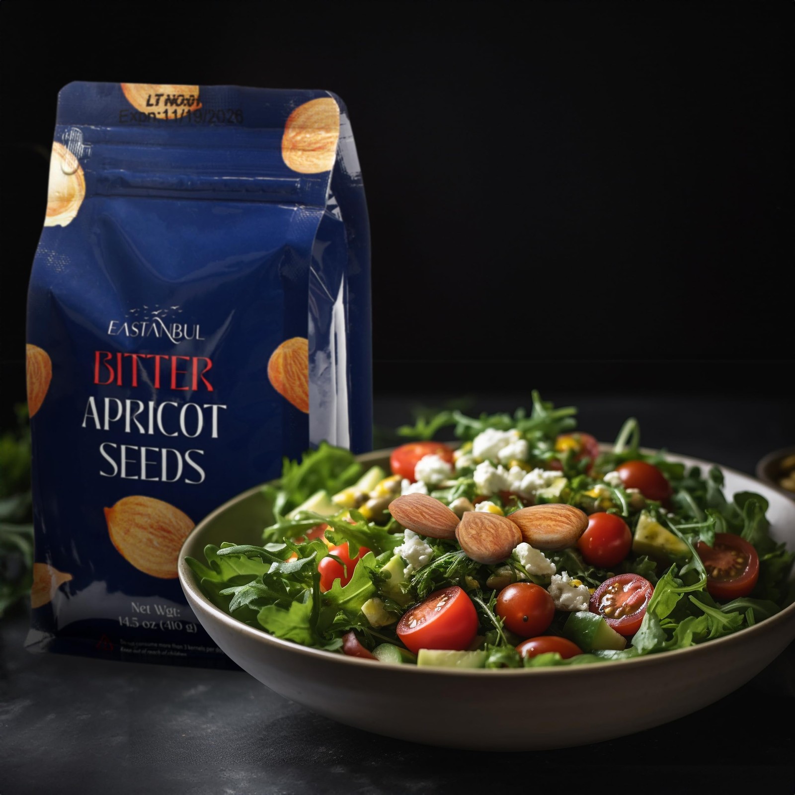 Eastanbul Apricot Seeds, 14.5oz, Kernels, Raw & Bitter 410g, Brown