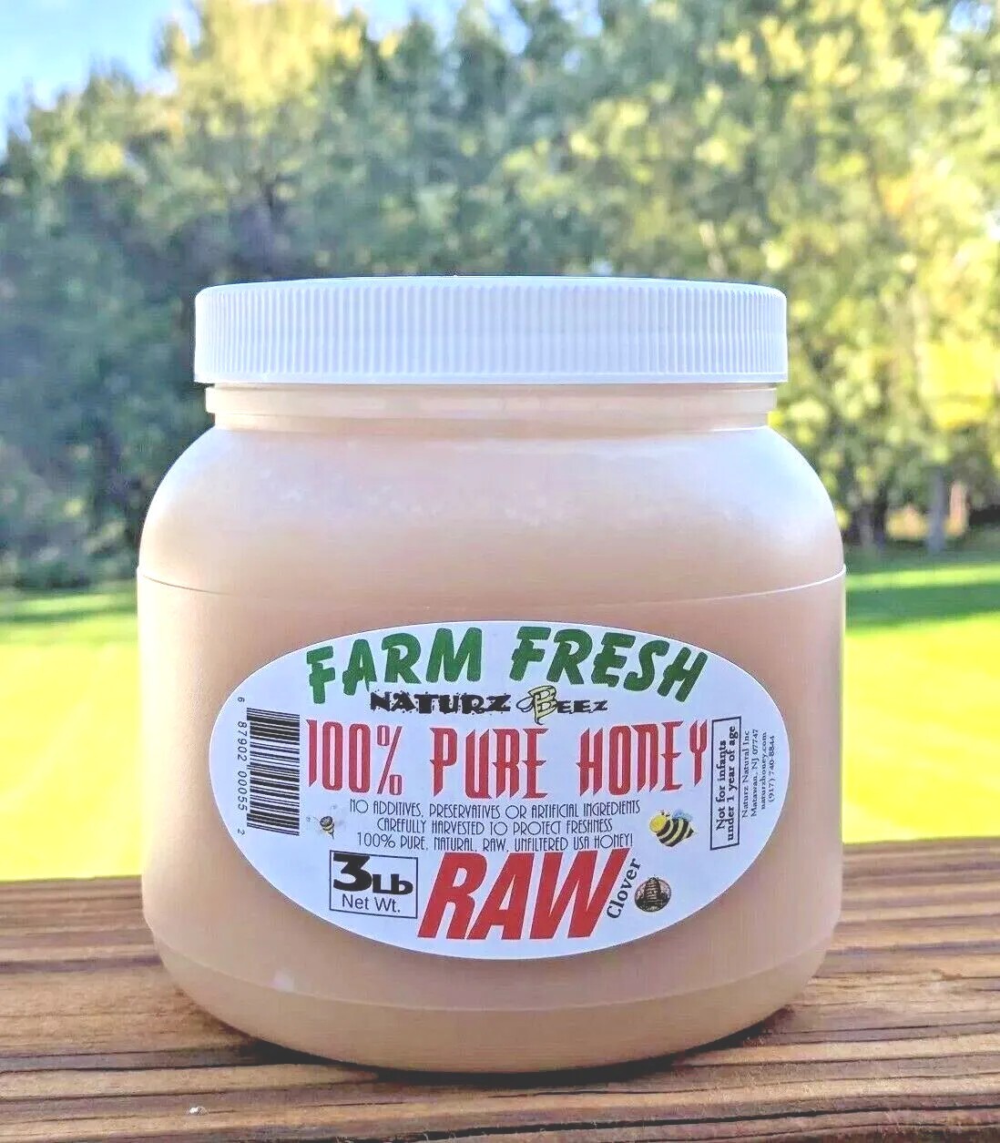 RAW HONEY CLOVER 3 LB / 1.36kg / 48oz 100% PURE