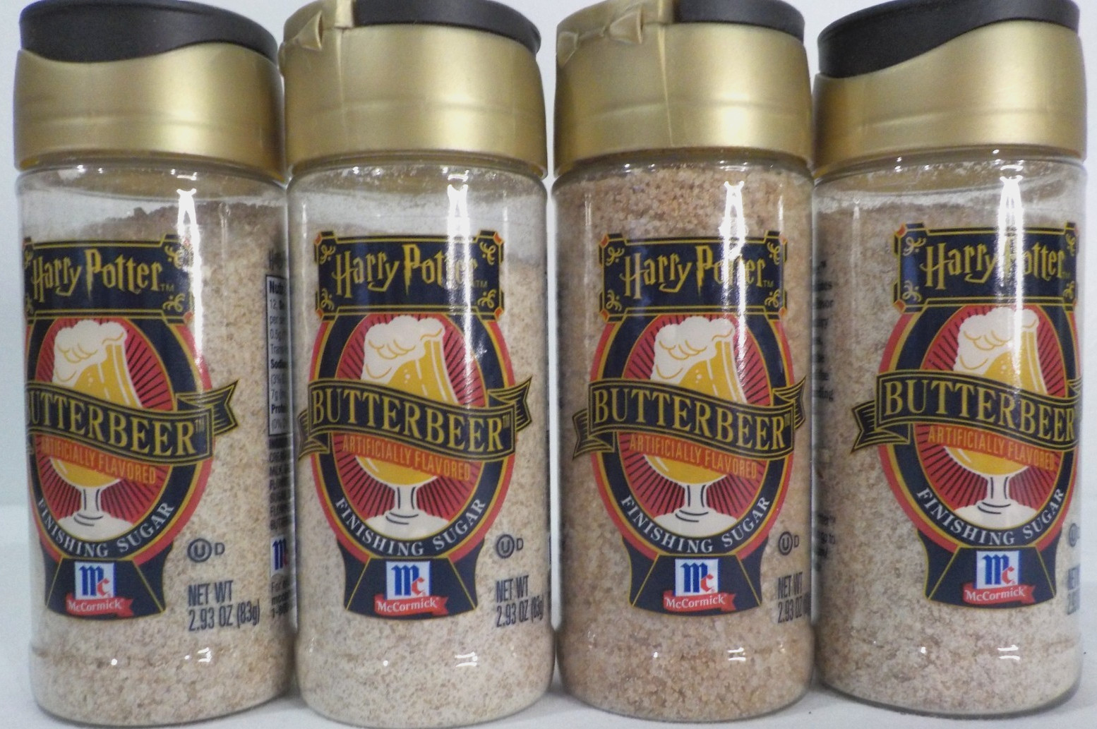 Lot 4 McCormick Harry Potter BUTTERBEER Finishing Sugar 2.93 oz each exp 05/2027
