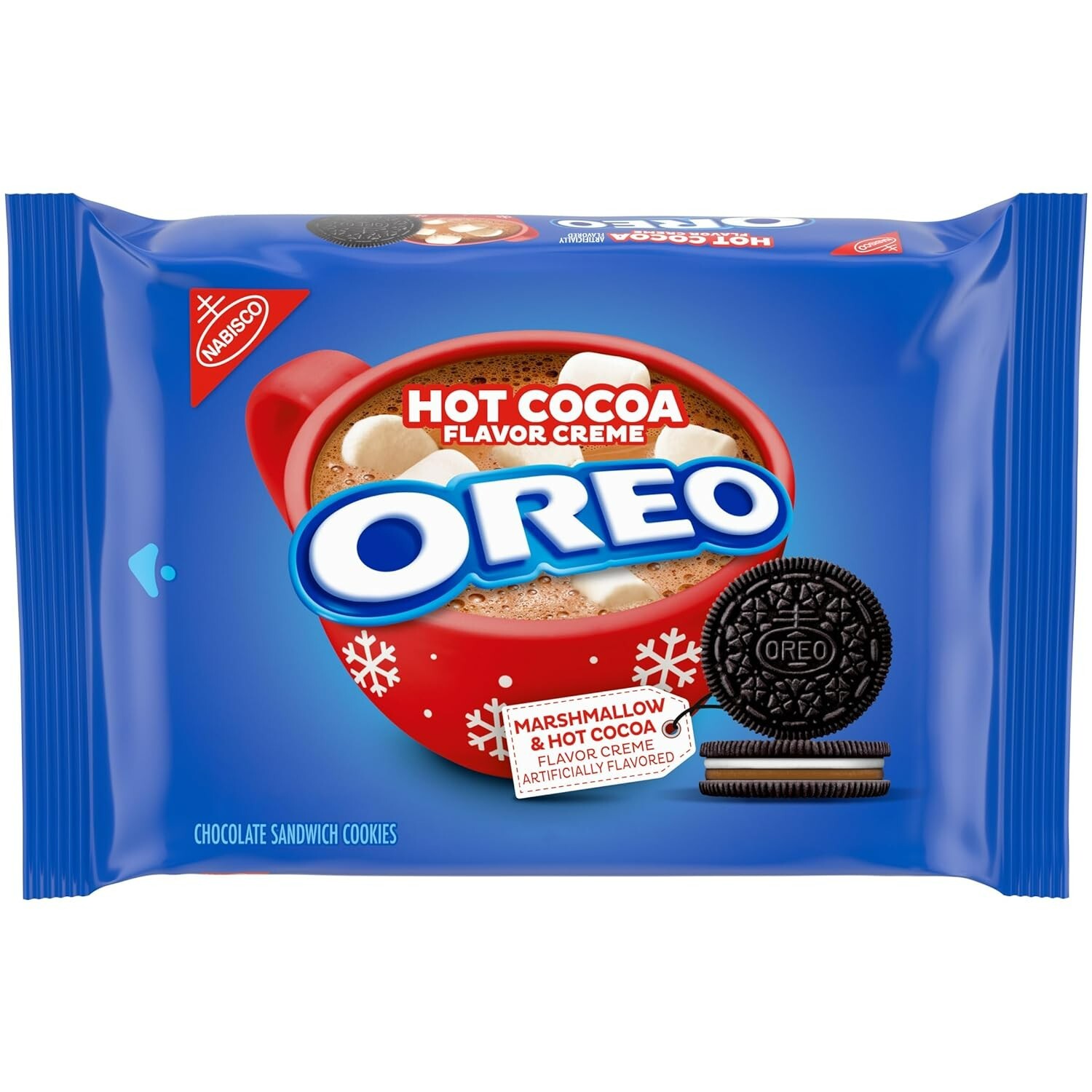 OREO Hot Cocoa Creme Chocolate Sandwich Cookies, Limited Edition Holiday Cookie