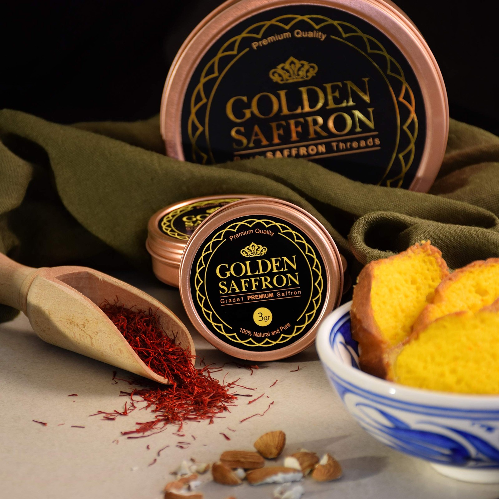 Golden Saffron, Finest Pure Premium All Red Saffron Threads, Grade A+ Super N…