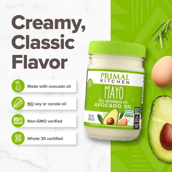 Primal Kitchen Mayonnaise with Avocado Oil 12 fl oz 355 ml Dairy-Free,