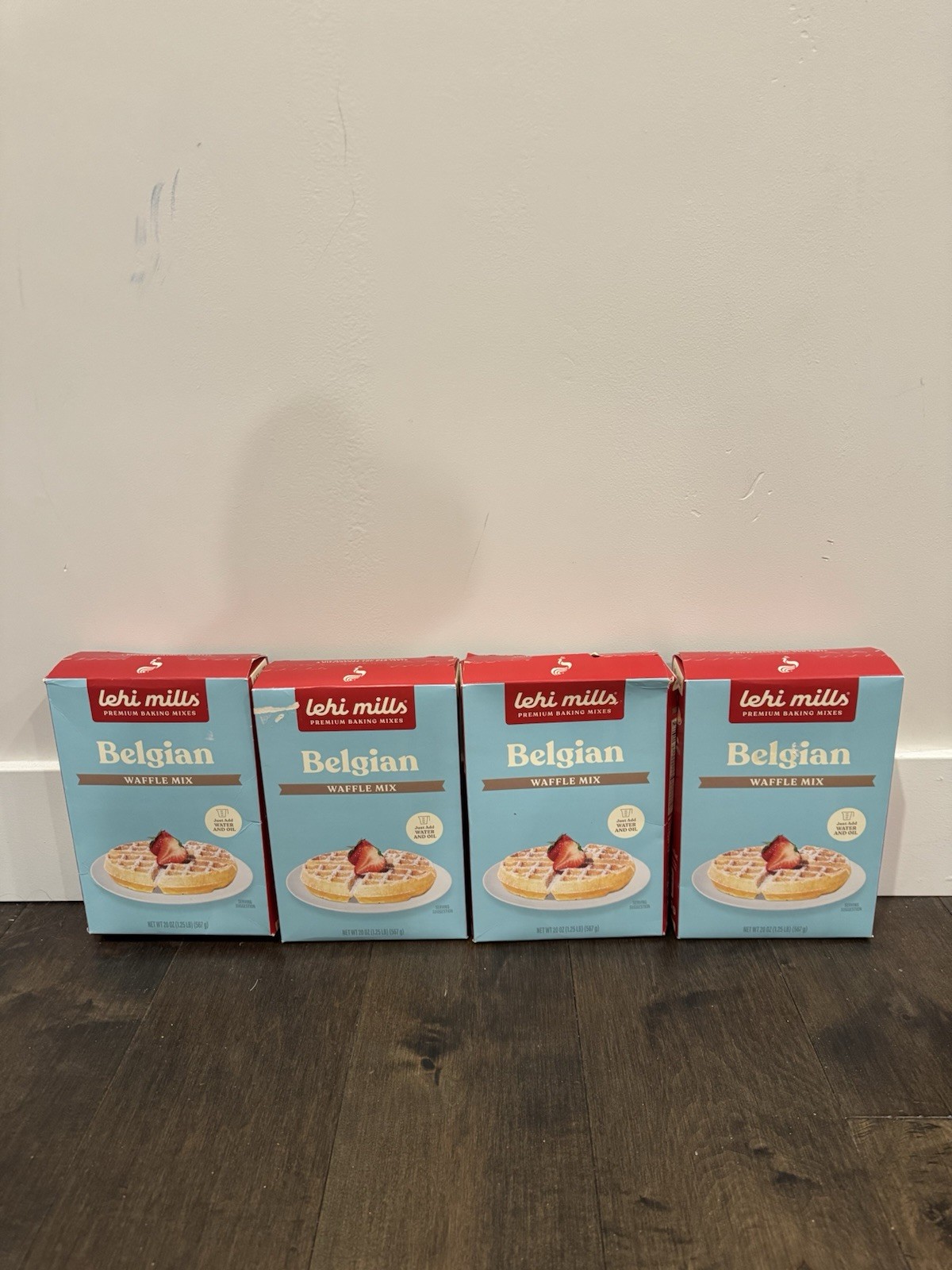 Lehi Mills Belgian Waffle Baking Mix, 20 oz Each 4 Packs
