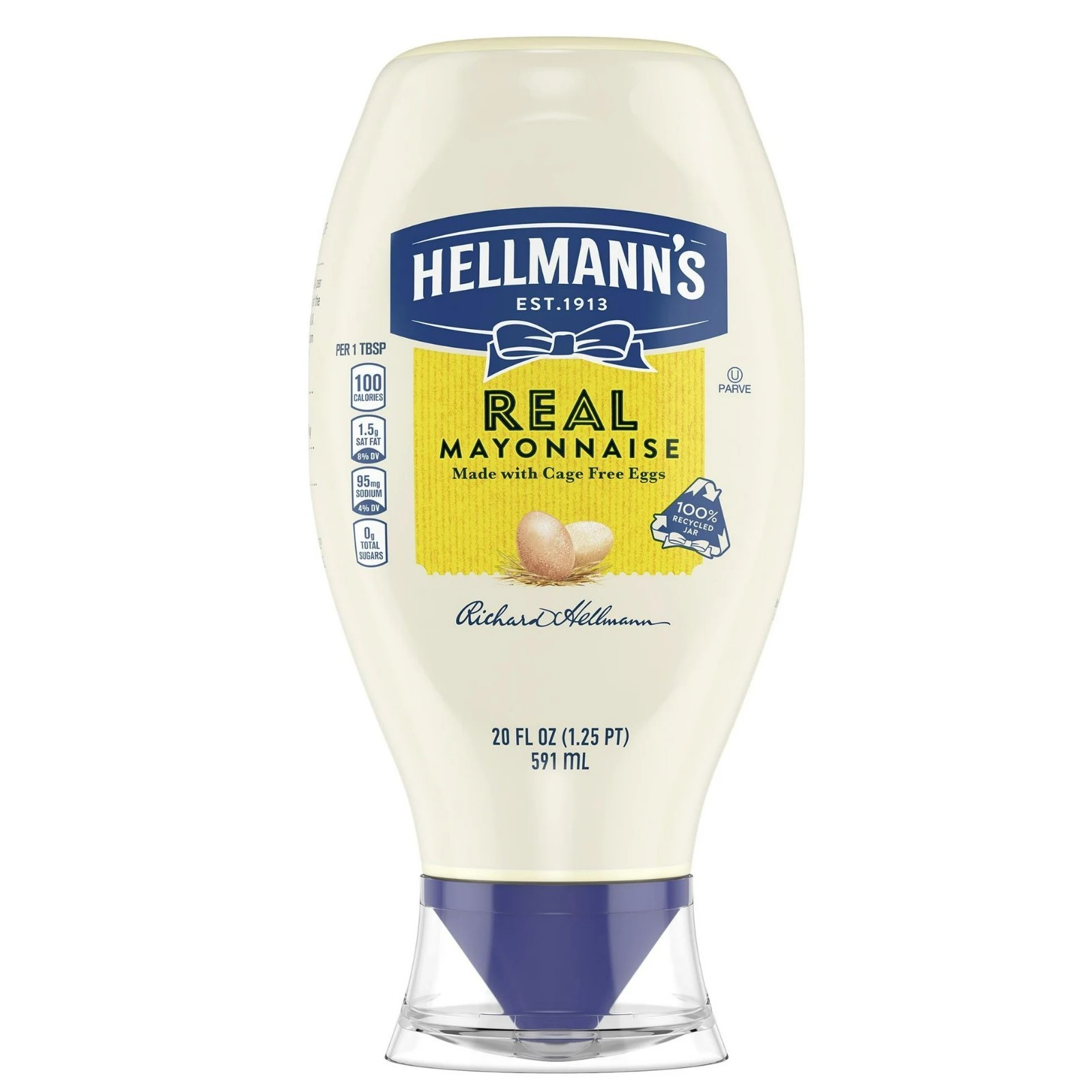 Hellmann’s Real Mayonnaise – Rich, Creamy, Gluten-Free in 20 oz Squeeze Bottle